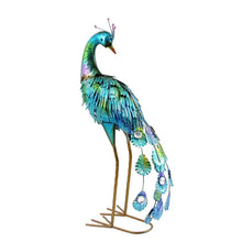 Load image into Gallery viewer, 22&quot; Tall Metallic Painted Iron Peacock Figurines Set of 2