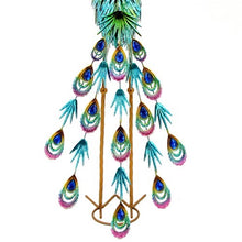 Load image into Gallery viewer, 34&quot; Tall Set of 2 Metallic Iron Peacock Outdoor Figurines