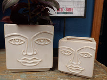 Load image into Gallery viewer, 6&quot; Square Ceramic Modern Face Planter Pots Succulents, Flowers and Plants