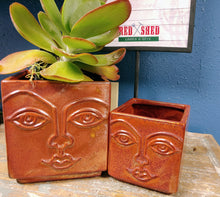 Load image into Gallery viewer, 6&quot; Square Ceramic Modern Face Planter Pots Succulents, Flowers and Plants