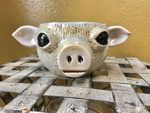 Country Charm Pig Lover's gift Adorable Ceramic Pig Planter