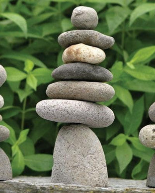 7 stone cairn natural stone river rock zen garden art accent