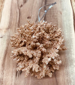 Faux Coral Christmas tree ornaments Diamond sparkle glitter