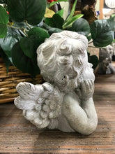 Load image into Gallery viewer, Classic cherub statue 6&quot; tall garden art cement concrete statue cherub lover&#39;s gift