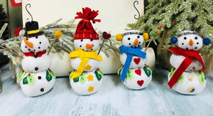 Adorable Hanging Fabric Snowman Ornaments