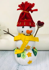 Adorable Hanging Fabric Snowman Ornaments