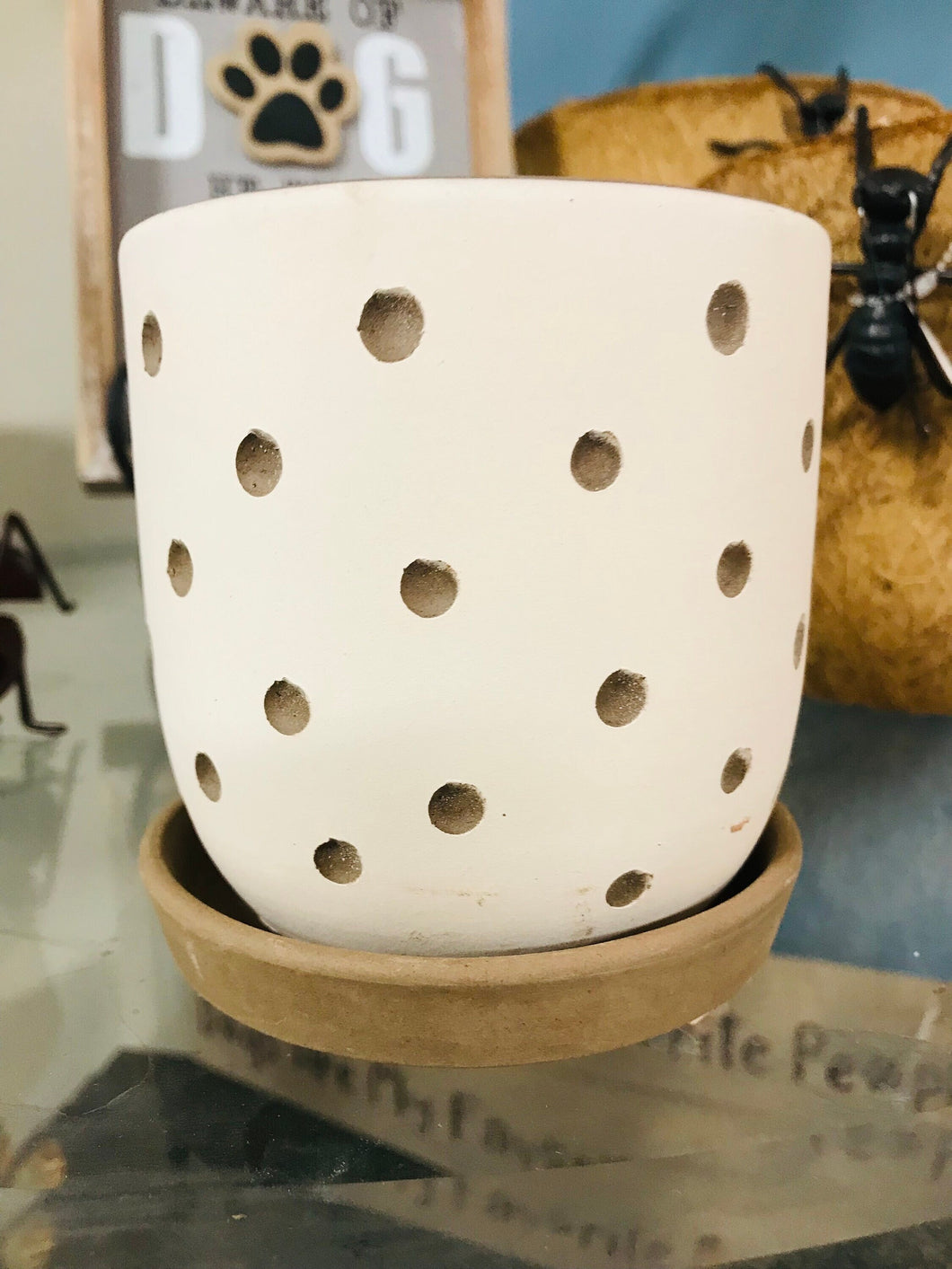 Stylish Terracotta Planter Polka Dot or Striped 4