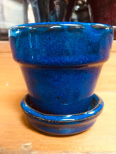 Load image into Gallery viewer, Small 3&quot; Classic Style Mini Glazed Ceramic Planter attached saucer