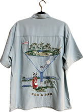 Load image into Gallery viewer, Fine Resortwear Golf Shirt Aquamarine 19th Hole Men&#39;s Dress Camp Shirt Bamboo Cay