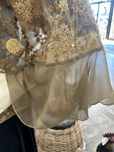 Load image into Gallery viewer, Lace Kimono Champagne Color with Floral Embroidery Accents One Size