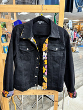 Load image into Gallery viewer, Elite Style Black Denim Jean Jacket Embroidered Accents A.Z.I. Brand