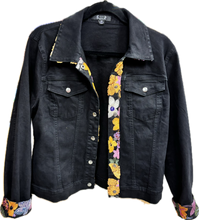 Load image into Gallery viewer, Elite Style Black Denim Jean Jacket Embroidered Accents A.Z.I. Brand