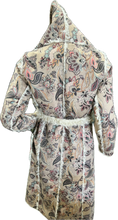 Load image into Gallery viewer, Faux Suede and Sherpa Dusty Floral Groovy Long tie-waist Coat Duster Reversible