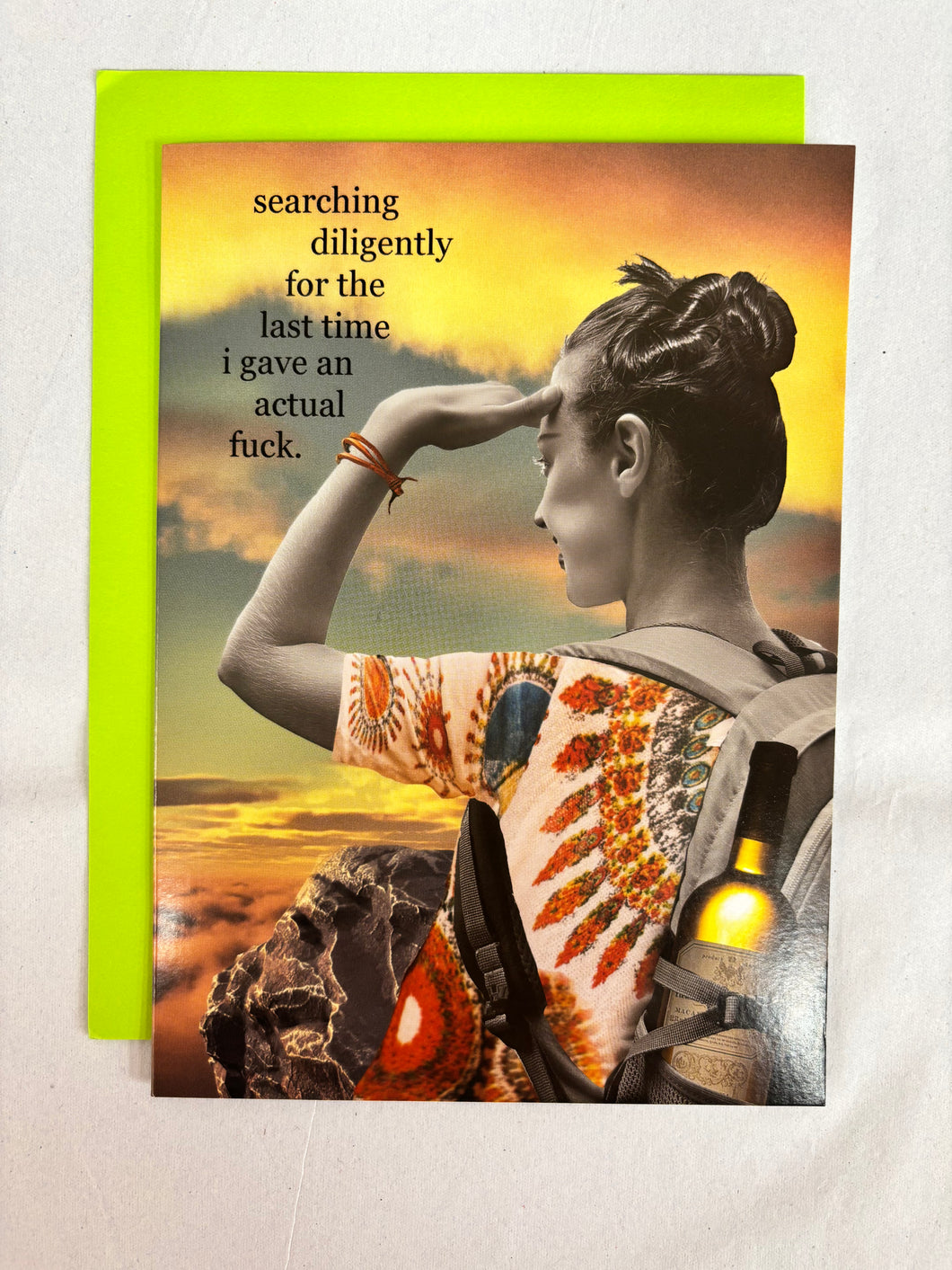 'searching diligently for the last time i gave an actual f...  '   Greeting Card by Erin Smith