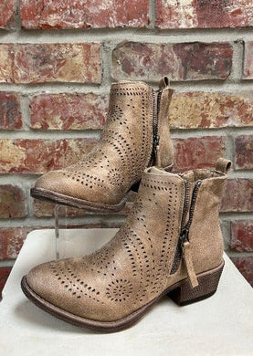 Beige Women's Ankle Boots Tooled Design by Very G Lisette