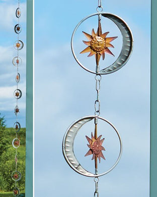 Sun and Moon Metal Rain Chain | Celestial 95