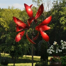 Load image into Gallery viewer, Windemere tall red wind Kinetic spinner blades spin both directions outdoor hh172